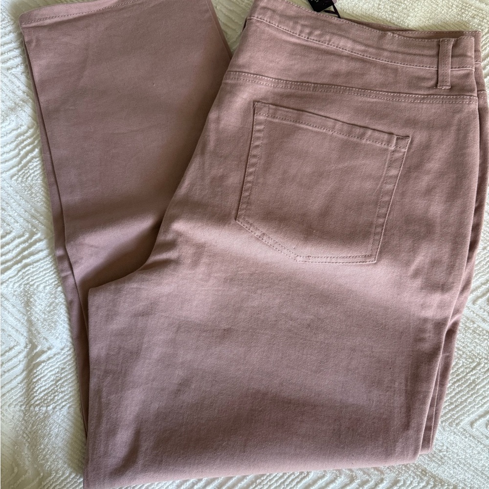 Gloria Vanderbilt Amanda Women's Mauve Straight Leg Jeans 22W NWT